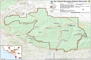 map of the new San Gabriel Mountains National Monument