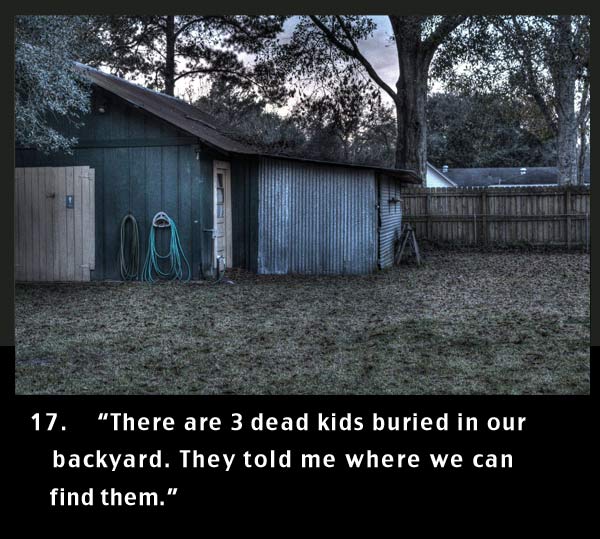 Child tells about the bodies buried in the yard