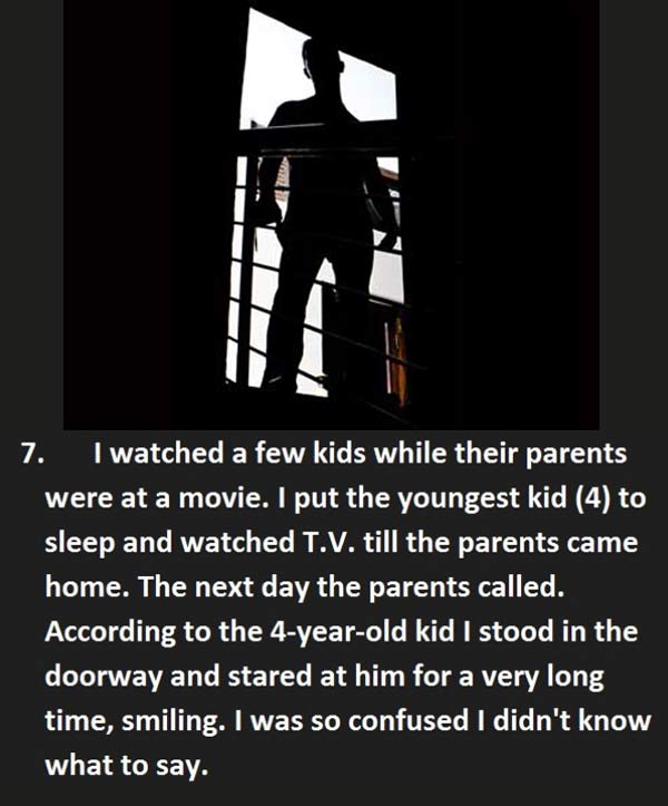 Creepy things said to baby sitter - Child reports having a shadow person stare at them