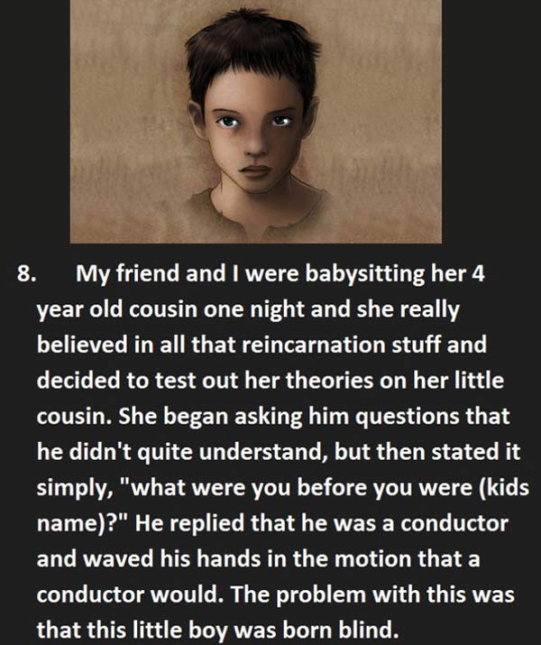 Creepy things said to baby sitter - Child tells babysitter about past life